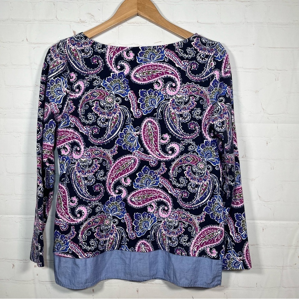 Talbots Paisley Top Blouse Womens Size Small Pullover Multicolor Floral - Picture 9 of 9